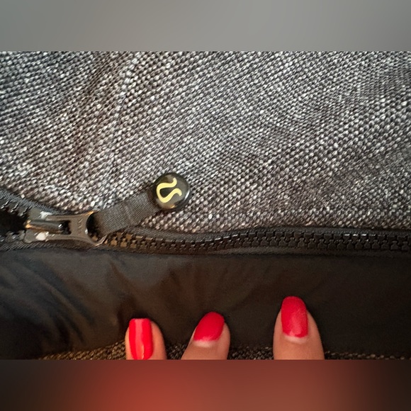 Lululemon Grey Hooded Long Fleece Lined Coat Full Zip Jacket - Picture 12 of 12